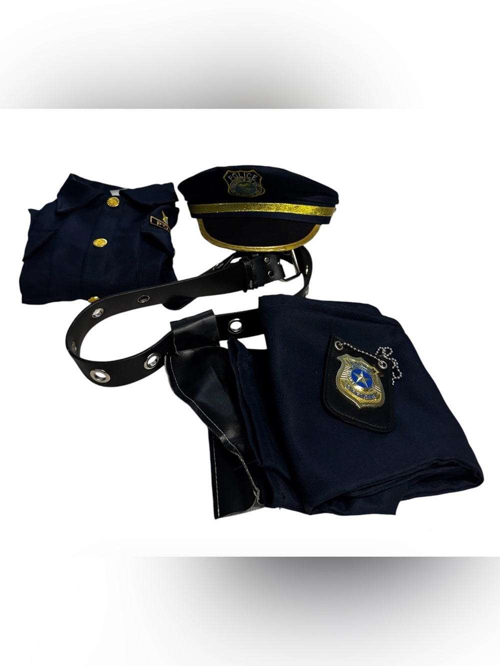 Spooktacular Kids Navy Police Officer Costume with Badge Small - Picture 3 of 9